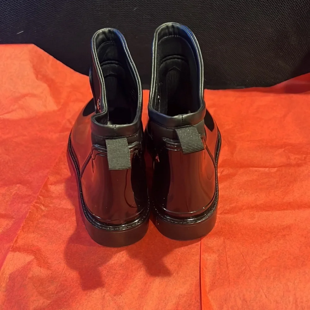 Easy Spirit Martha Stewart Shiny Black Rain/Garden Boots